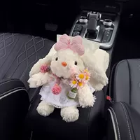 H2V автомобильная коробка для салфеток, подлокотник, подвесная сумка для салфеток для девочек, новинка 2025 года, кукла-кролик, украшение интерьера автомобиля