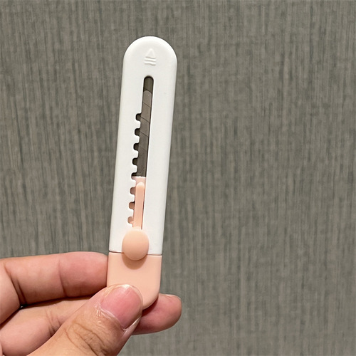 Morandi Simple Utility Knife Telescopic Portable Cute Girl Heart Opening Express Knife Mini Student Paper Knife