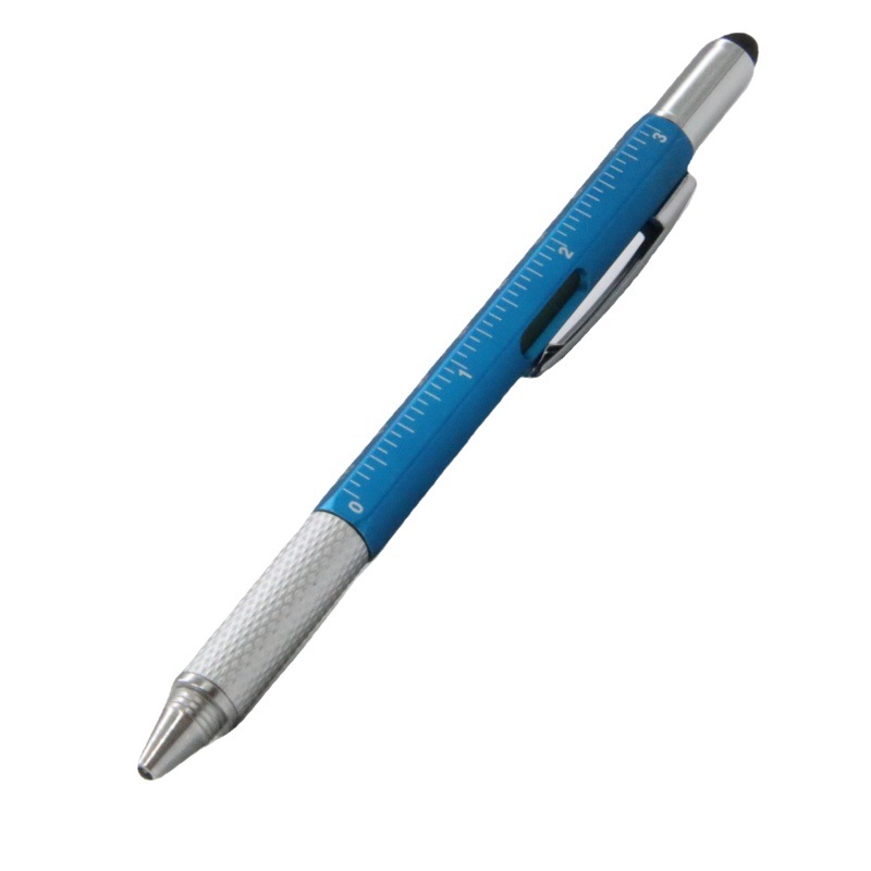 6-en-1 multifuncional bolígrafo destornillador nivel Regla de medición táctil bolígrafo Impresión logotipo en stock