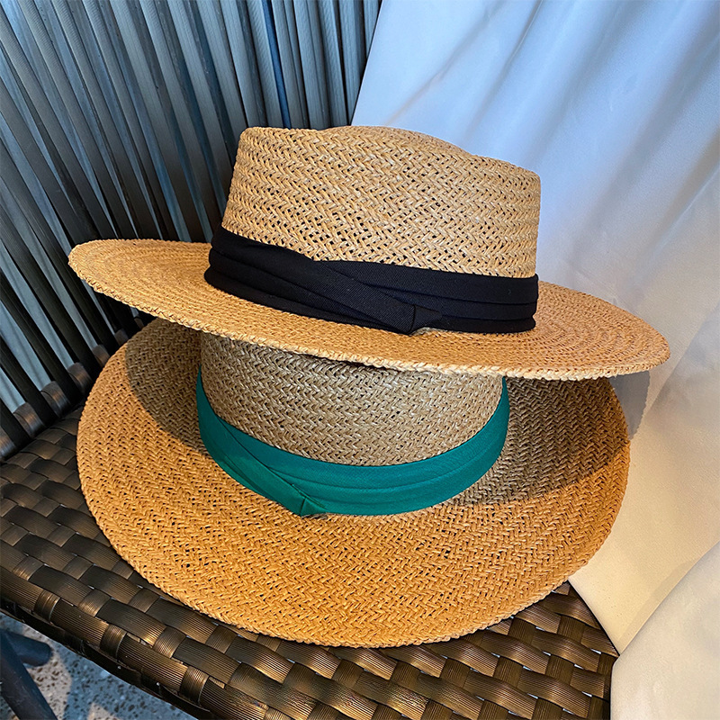Retro beach summer woven sun hat handmade