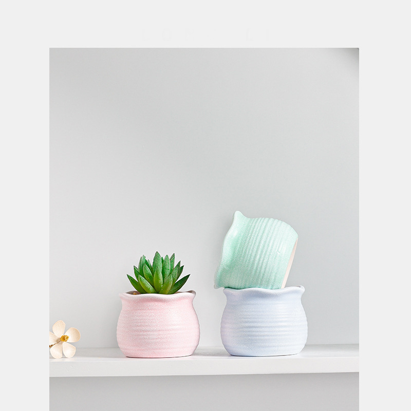 Suli succulent plant platter large and medium size small caliber flowerpot ceramic simple retro stoneware creative personality