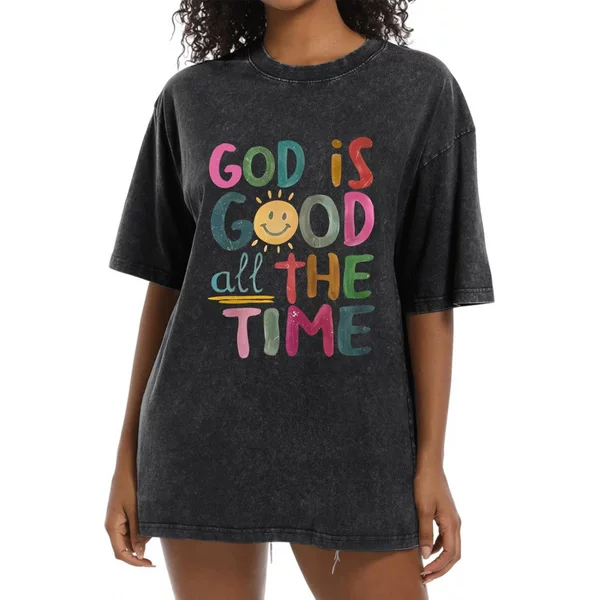 Shirts for Women Oversized Is Good Tshirt Vintage Religiou