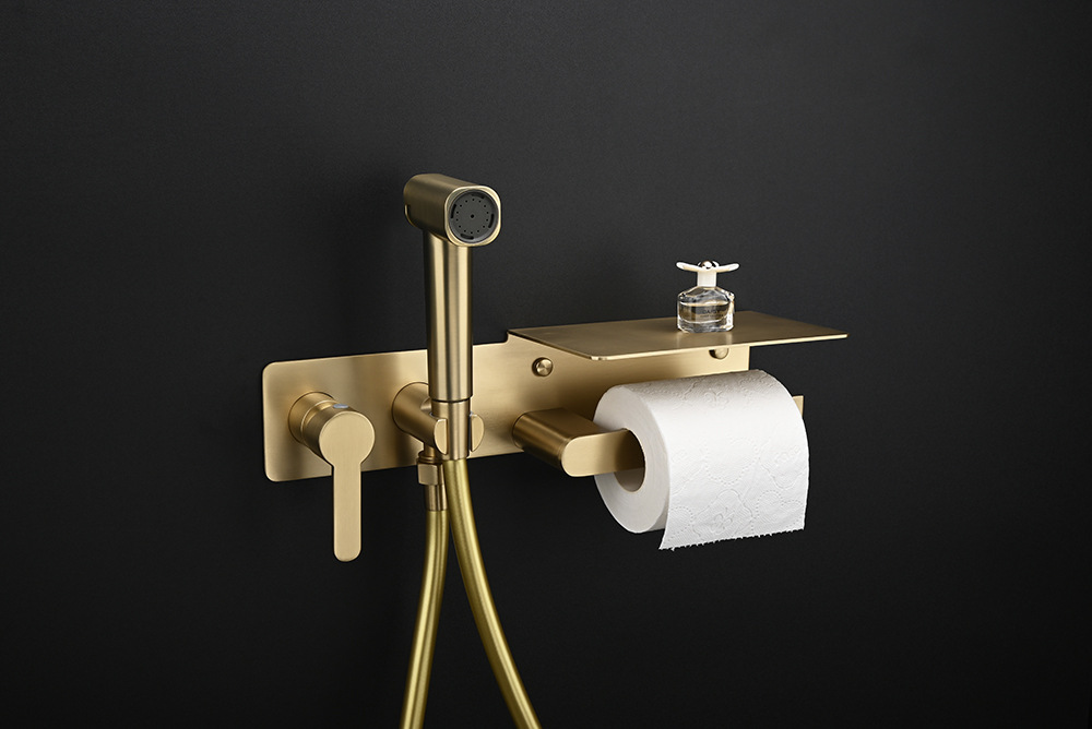 Bathroom toilet spray gun companion set, bathroom toilet cold and hot washbasin, concealed toilet spray gun with tissue holder undefined