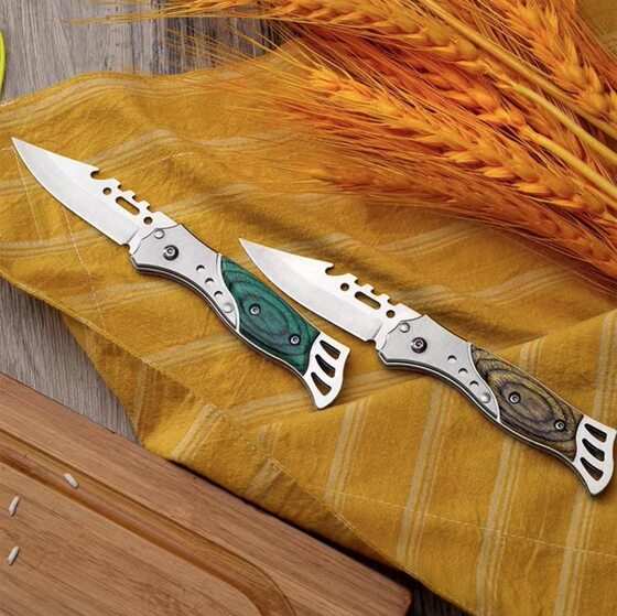 High quality camping folding box knife carry-on self-defense folding knife high hardness stainless steel fruit knife folding knife