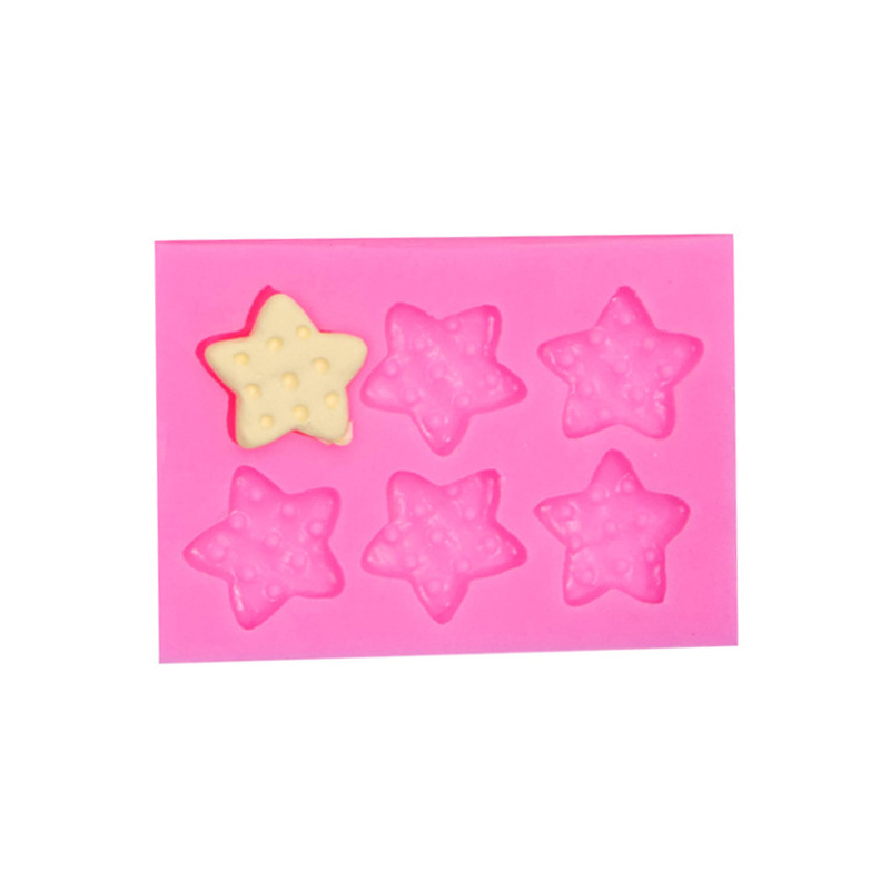 Nueva galleta amor estrella de cinco puntas redonda forma cuadrada fondant pastel molde de silicona bricolaje hecho a mano comida y juego Decoración