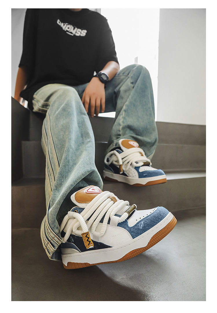 Unisex Denim Trainers For Summer Versatile Breathable Sneakers_voghion.com