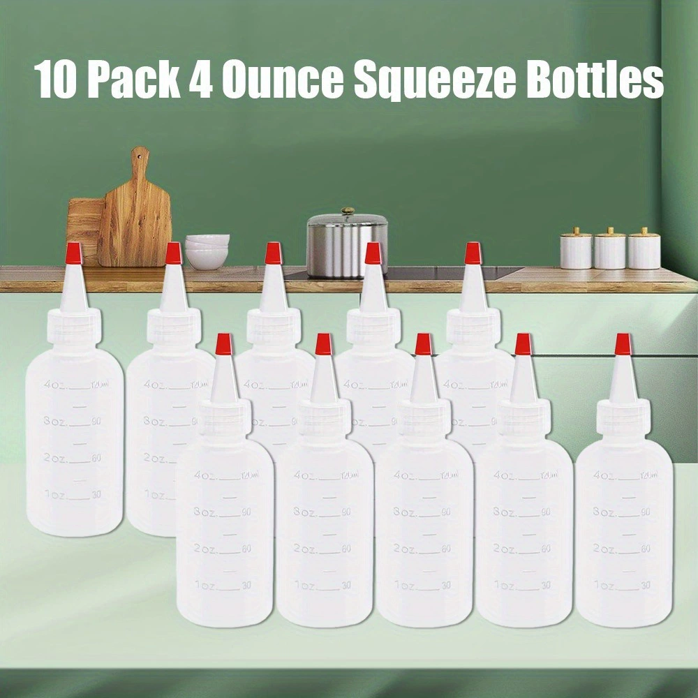 10 упаковок пластиковых бутылочек для измерения объема по 4 унции
