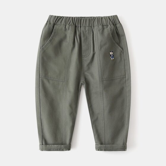 Children's pants wholesale 2024 new boys casual pants Korean baby embroidered pants a generation of tide