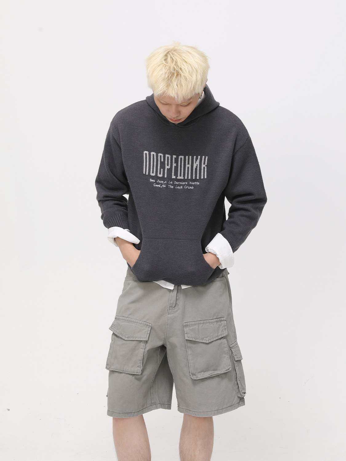 MTLCLOTHES Hombres| letras americanas con capuzas sueltas de moda de punto de manga larga suéter de viaje versátil