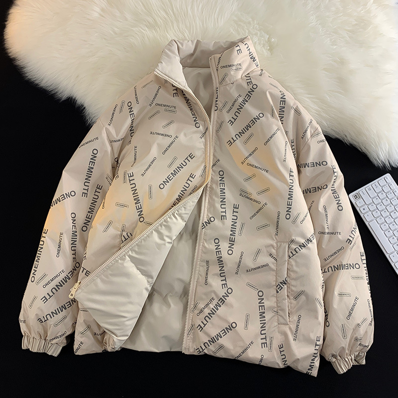 Abrigo de algodón acolchado de doble cara abrigo de invierno engrosado de algodón acolchado de los hombres nicho americano marca de moda ins ruoshuai abrigo juvenil