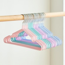 跨境彩色防滑晾晒衣架无痕防滑浸塑儿童衣架成人衣架家用现货批发