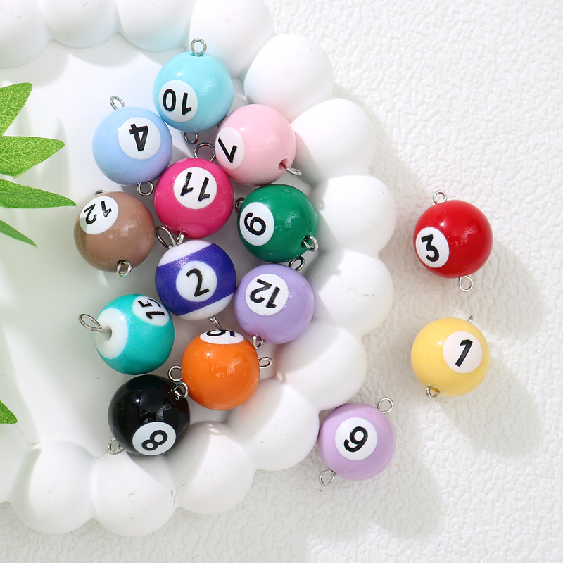 Billiard Keychain Pendant Black Eight 16 Color Ball Key Chain Jewelry Accessories Mini Small Billiard Pendant Gift