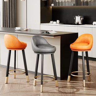Wholesale Bar Chair Modern Simple Bar Chair Rotatable Backrest Stool Home Light Luxury High Stool Bar Stool Cashier