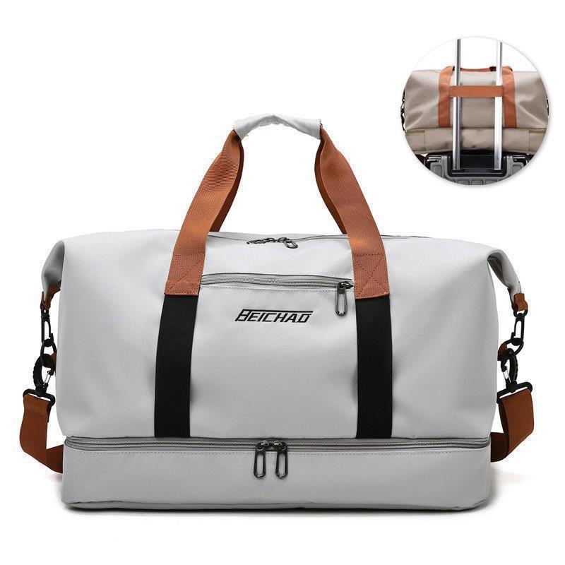 Bolsa de viaje, bolso de mano, bolso de lona de gran capacidad para hombres y mujeres, bolso de equipaje de viaje corto, deportivo ligero y duradero