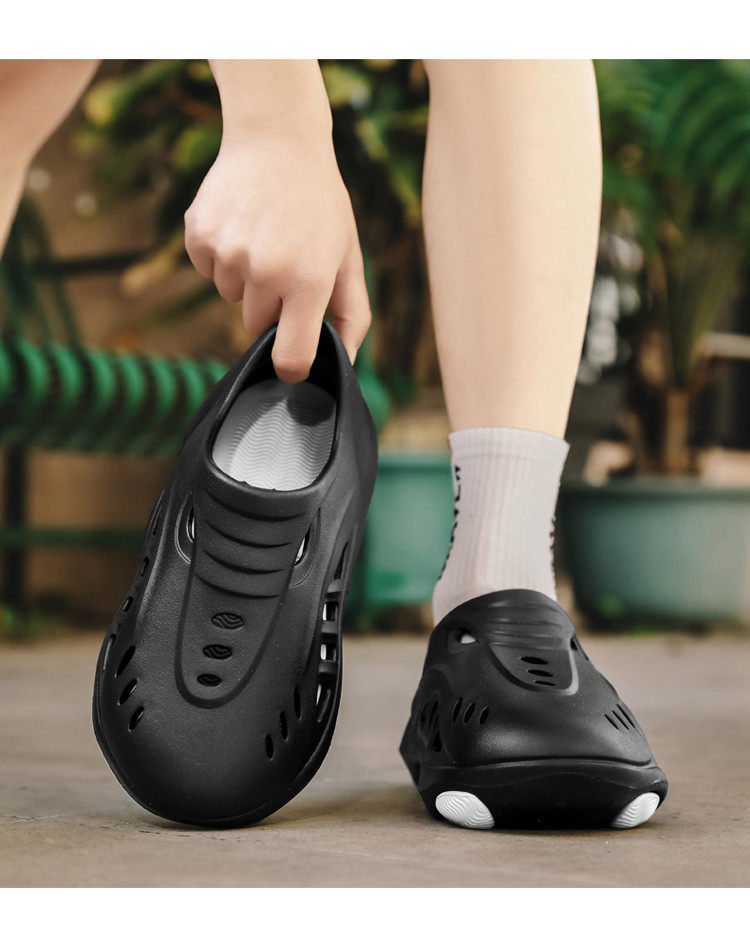 Giày lỗ nam đế dày êm chân, chống mài mòn, thoáng khí, đi biển và dạo phố — 8006 màu nâu kaki, 8006 trắng xanh, 8006 đen xám chi tiết 17