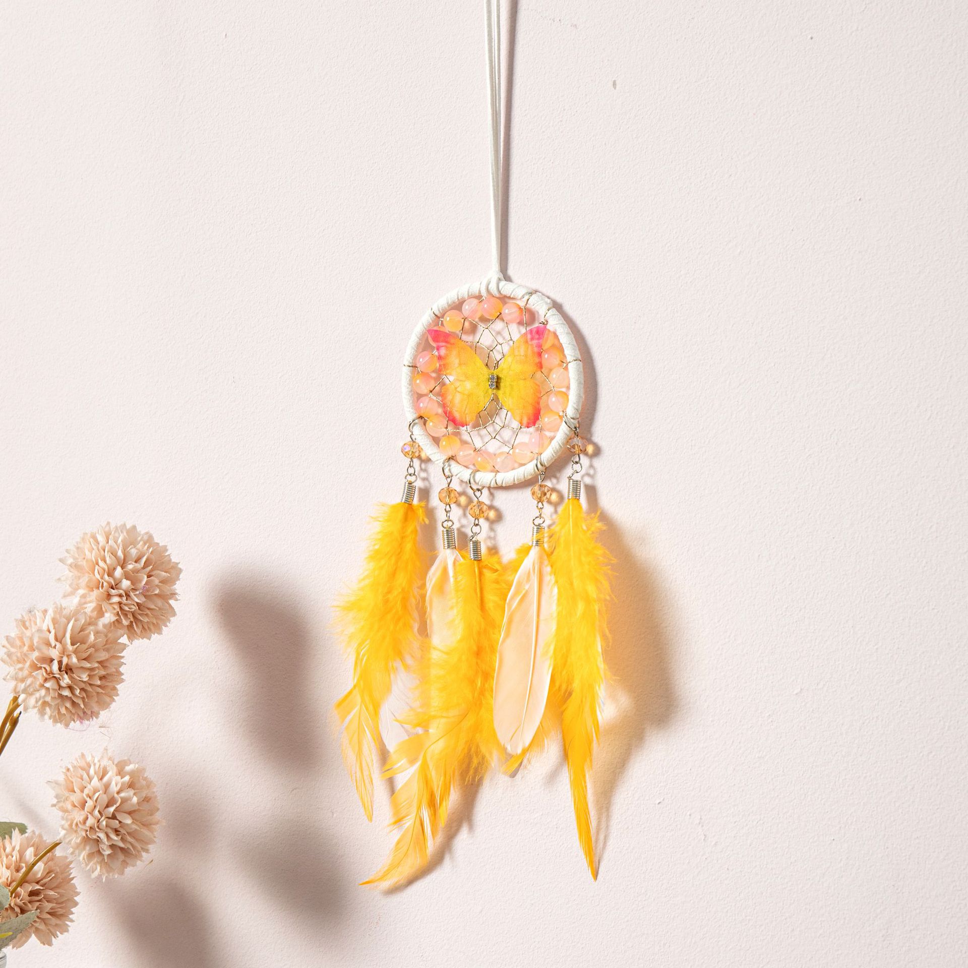 Transfronterizos de automóviles dreamcatcher red colgante bolsas decoración colgante decoración de automóviles plumas pequeños colgantes regalos de vacaciones