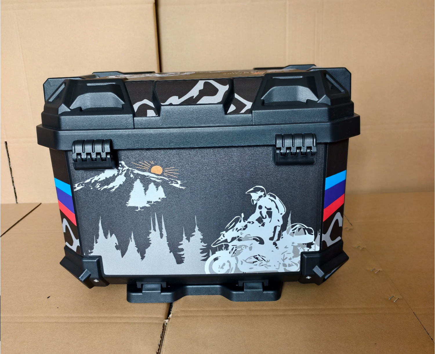 65L Motorcycle Tail Box, Electric Vehicle Rear Trunk, Thickened Anti-Fall Storage Box, Tool Box, Delivery Box
