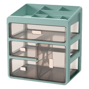 Cosmetics storage box large capacity plastic transparent desktop drawer dustproof skin care box dresser storage rack