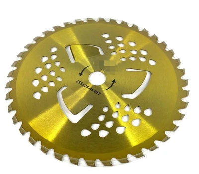 blade electric tool cutting wood, Otbiçən başlıqları - mowing-blade-25540t-triangular-knife-protruding-gold