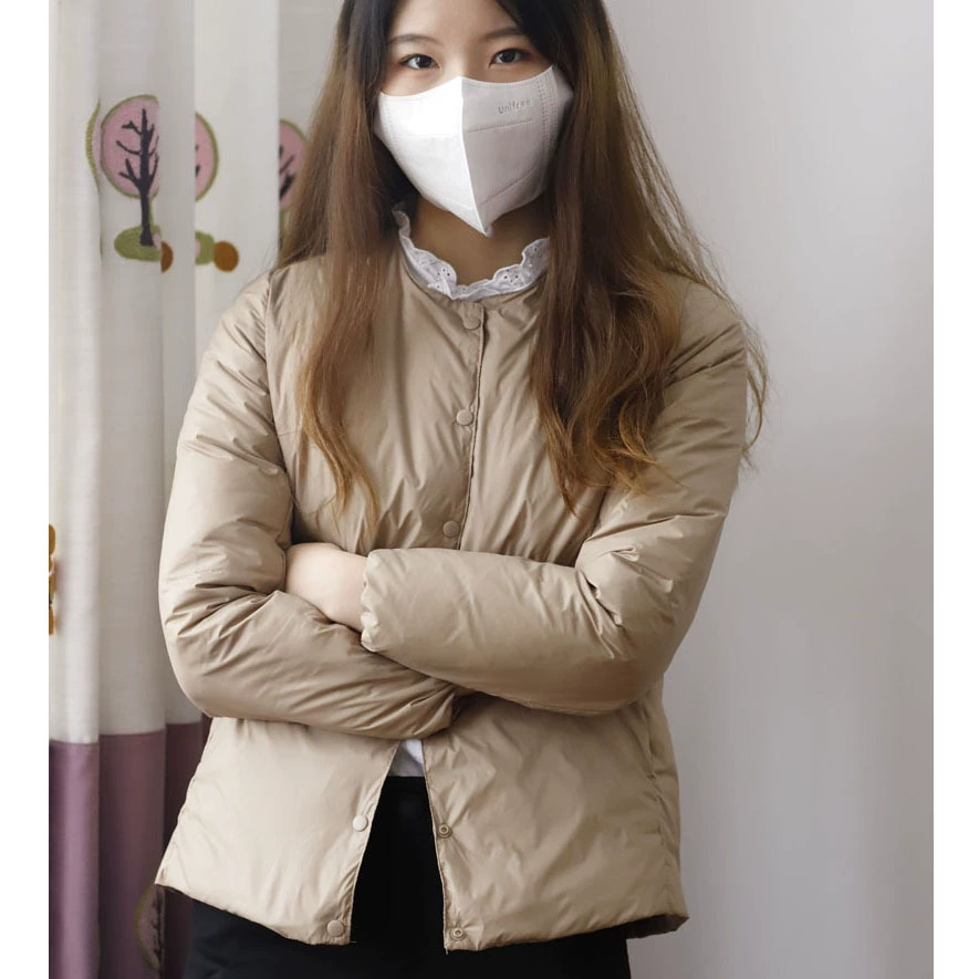 Европейская станция осень-зима Новое нижнее белье без воротника, высокий пушистый легкий пуховик, женское короткое тонкое женское пальто с подкладкой
