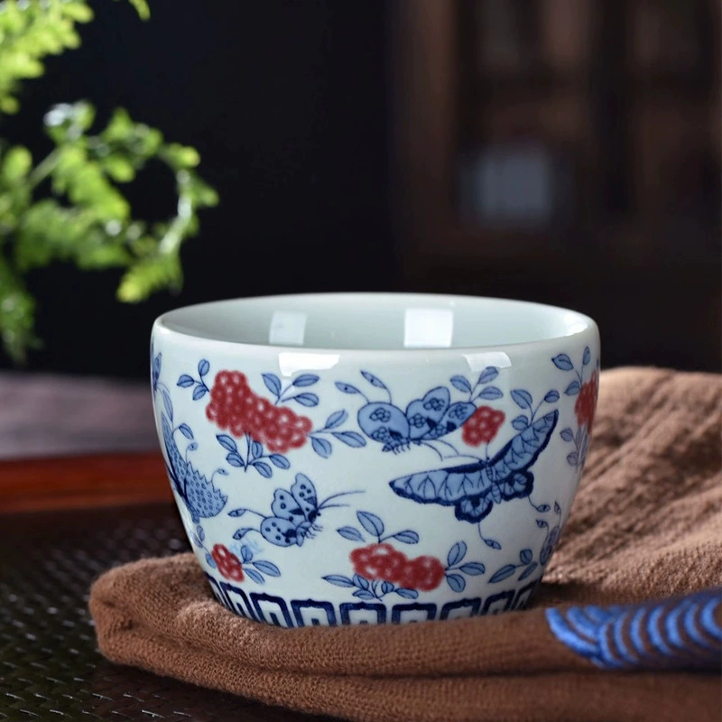 Blue and white red (black) tea, tea cup, ceramic tea set
