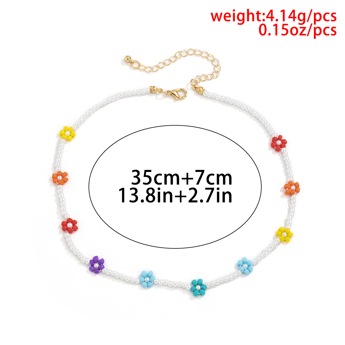 Wholesale Jewelry Hand-woven Rice Bead Small Daisy Pearl Necklace Nihaojewelry display picture 1