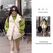 搭配一整套冬装女2024新款温柔棉服马甲外套慵懒显瘦毛衣两件套装