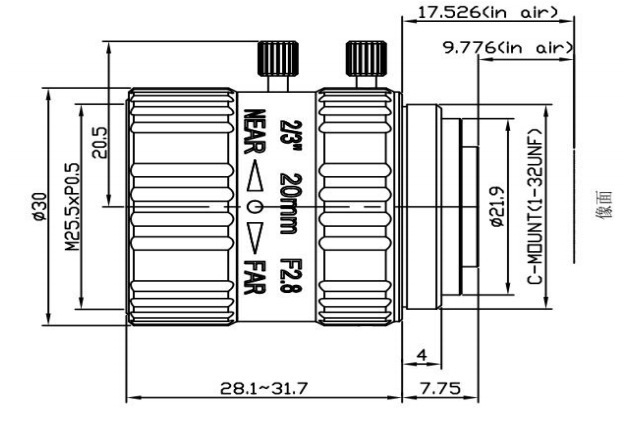 机器视觉工业镜头FA4-50mm C接口 靶面3分之2手动变焦高清镜头|undefined
