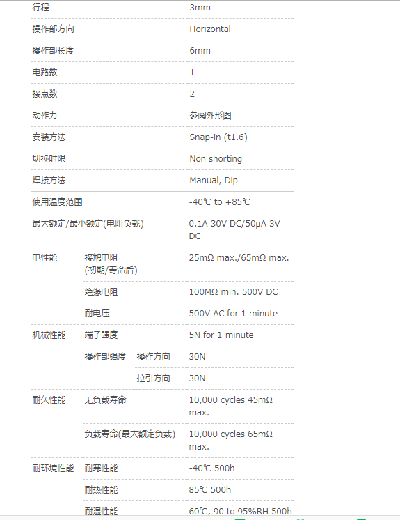 J84002 Gear Toggle Switch with Small Horizontal Japanese S Sliding Switch 3-Pin Ssu111 Imported Branch G3