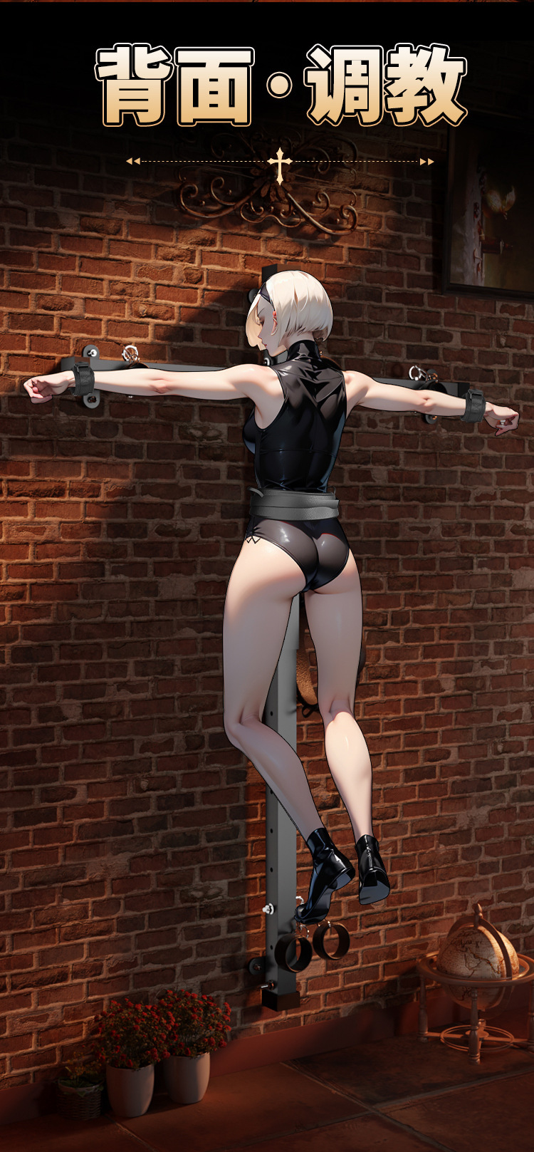 Jiuai Metal Bondage Restraint Set with Cross Frame for Couples — detail image 5