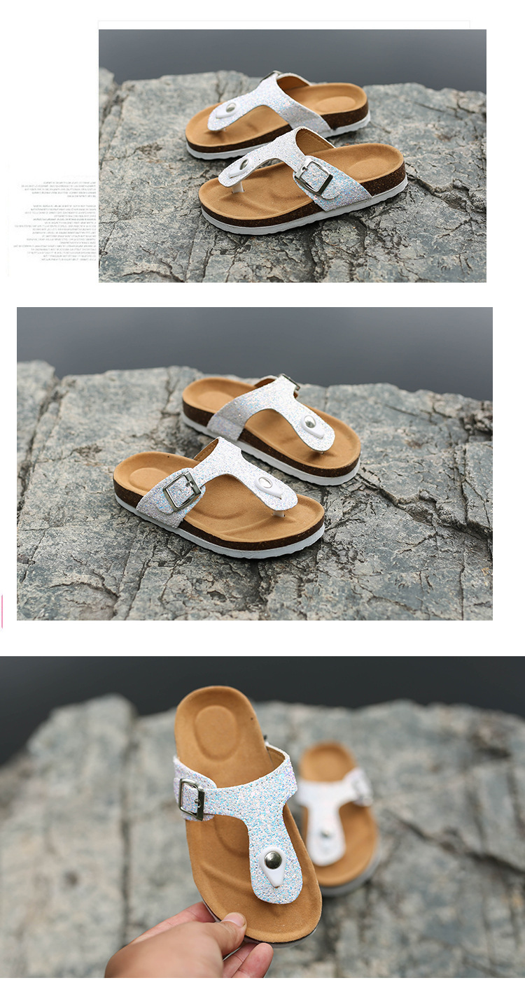 New large-sized women's sandals for foreign trade, colorful ice crystal water diamond cork slippers, Korean-style fashionable herd-shaped slippers for women undefined