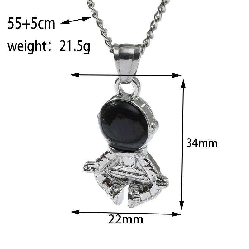 Personality Fashion Meditation Spaceman Pendant Hip Hop Punk Astronaut Necklace AliExpress Hot-Selli