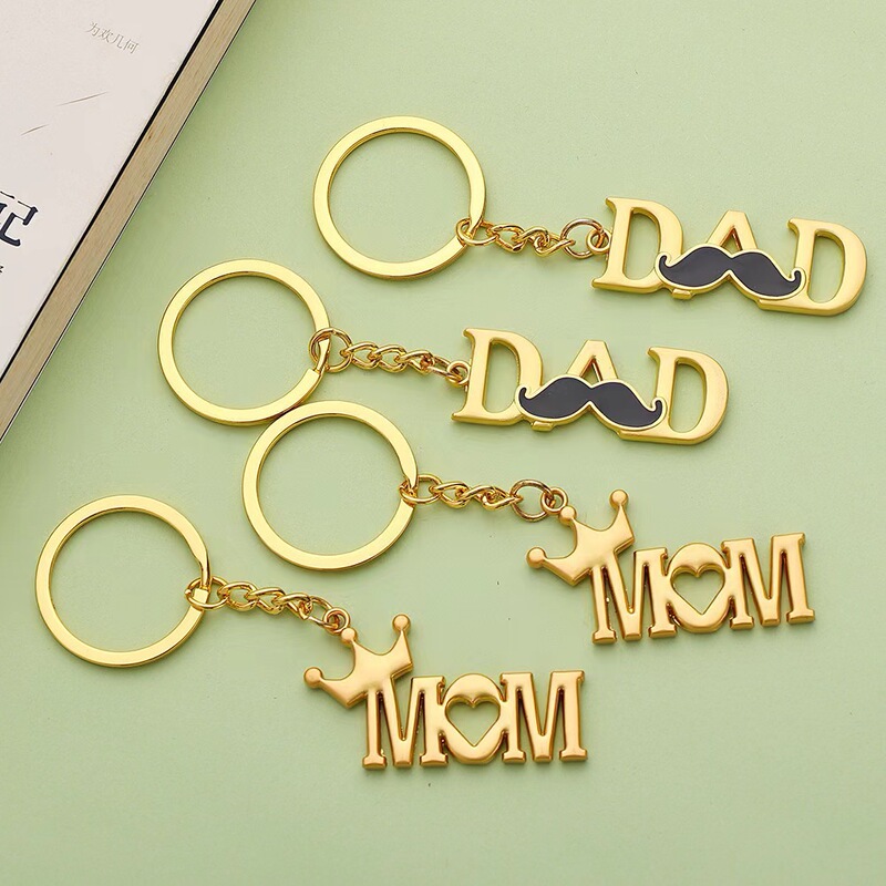 Father's Day Keychain Pendant Mother's Day Mom Keychain English Letter Keychain Dad Keychain Gift