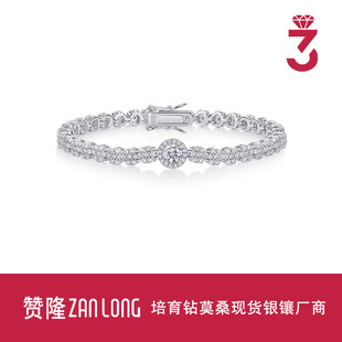 European and American Cross-Border Popular Full Diamond Bracelet for the Full Moon Night, S925 Sterling Silver Inlaid with Moissanite, First Love Feeling Jewelry