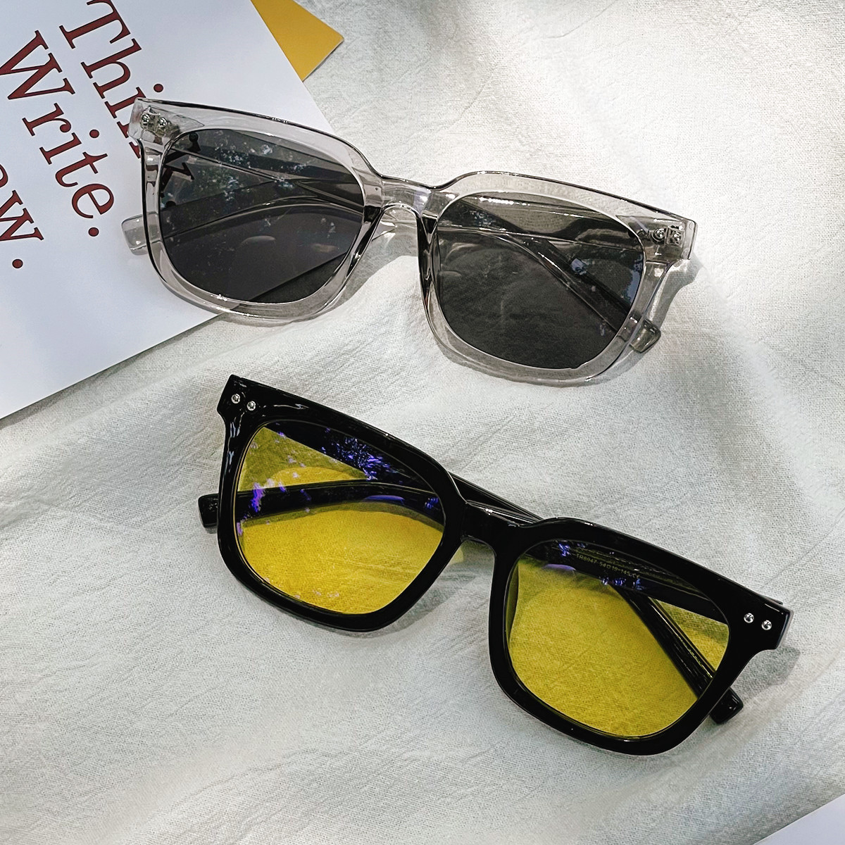 Xunge glasses TR8947 jelly color full frame black trend European and…