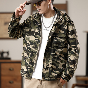 American Vintage Work Jacket Men's Collar Jacket Autumn and Winter Fashion Handsome Top Trendy Men