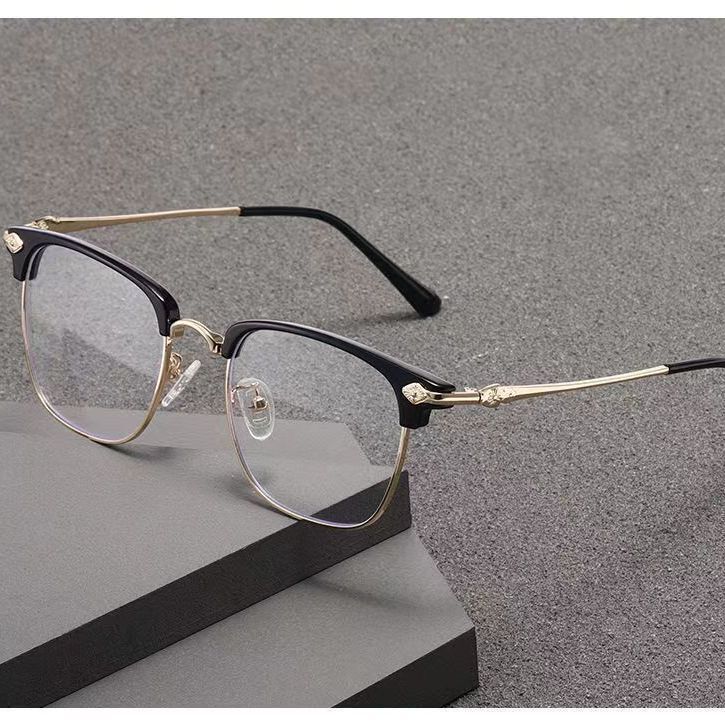 Anti-Blue Light Fashionable Reading Glasses for Men and Women High-Definition Eyebrow Line Half-Frame Ultra-Light Glasses Wholesale Trendy Myopia Glasses Anti-Blue Light Fashionable Reading Glasses for Men and Women High-Definition Eyebrow Line Half-Frame Ultra-Light Glasses Wholesale Trendy Myopia Glasses