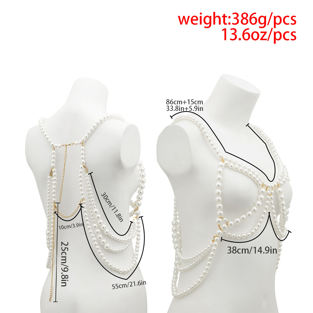 145g Weight Waist Chain Classification 1 Piece Quantity Holiday, Beach Occasion Plastic Material Pearl Pattern Women's Gender Tassel Design Elegant, Sexy Style Elegant Sexy Pearl Plastic Tassel Women's Chain Belts 无