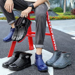 跨境時尚短筒雨鞋男低幫防滑耐磨洗車鞋防水廚師鞋時尚套鞋防水鞋