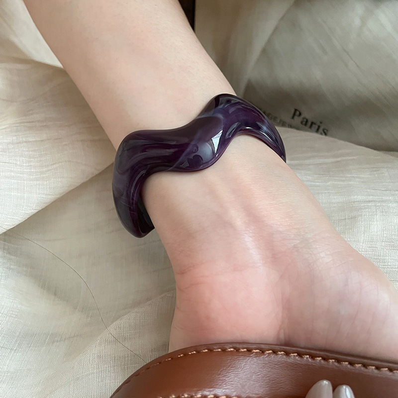 欧美亚克力晕染不规则宽面手镯个性时尚潮流手环轻奢百搭手饰小众|undefined
