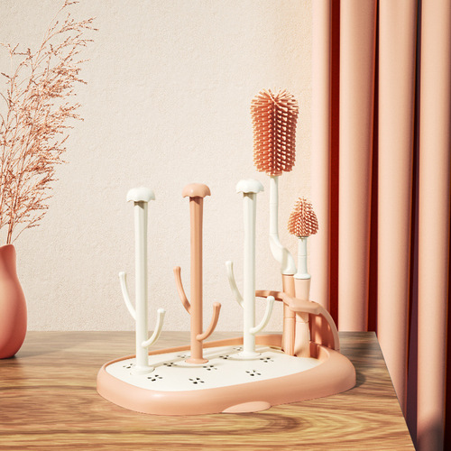 Baby bottle drying rack baby bottle brush pacifier brush drain rack bottle rack set wholesale