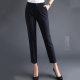 Women's Professional Trousers for Spring and Summer Thin High Waist Straight Tube Draping Cropped Black Trousers for Work Dress Pants for Women