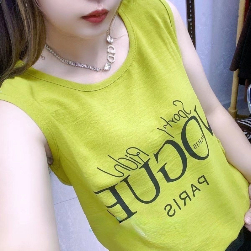 女士背心新款无袖女外宽松韩版休闲大码打底百搭白色吊带上衣