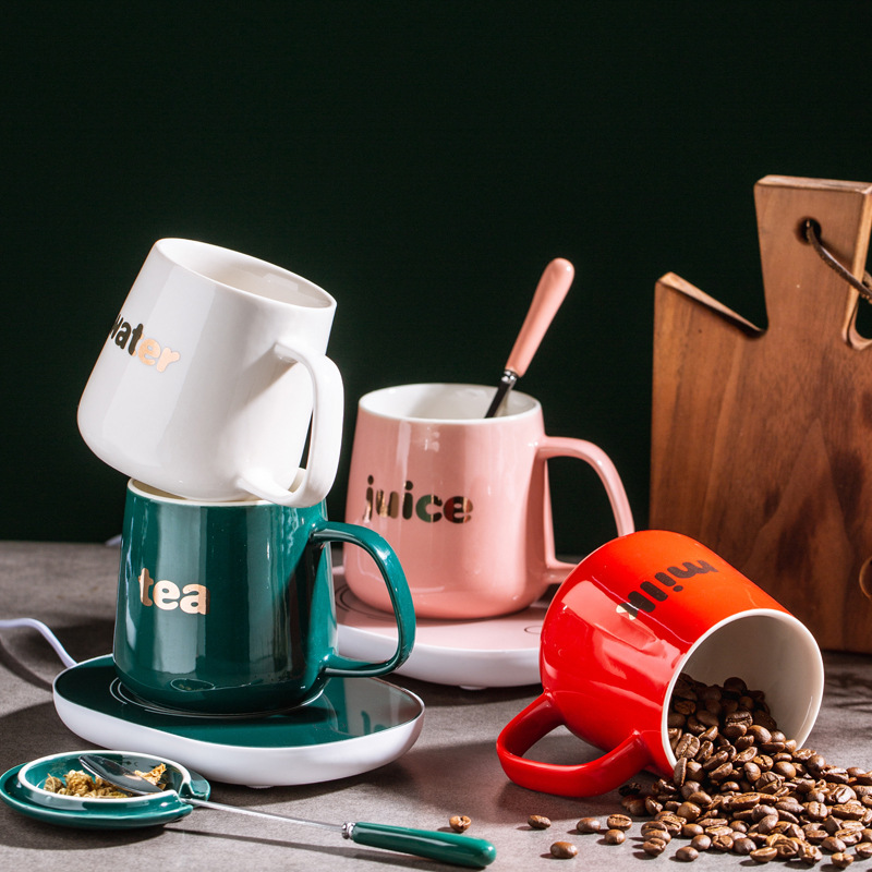 55 grados Taza de temperatura constante Taza de cerámica de aluminio Taza de café Taza de aislamiento de calor Taza de agua plana Taza de agua mayorista