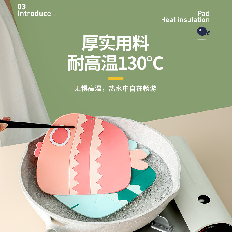 Nordic Home table teacup Insulation pad originality Cartoon Small fish currency High temperature resistance children PVC Coaster