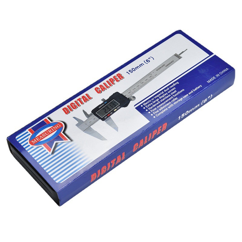 跨境 现货塑料数显卡尺 游标卡尺 锌合金 不锈钢0-150塑料碳纤 维