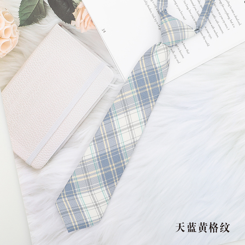 日系格子黑色领结领绳女领花学院风飘带jk蝴蝶结衬衫ins水手服|undefined