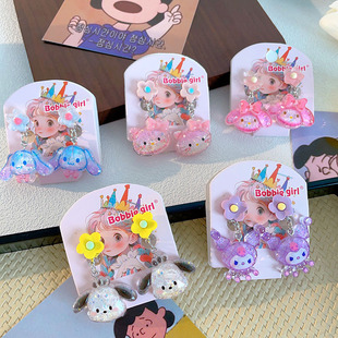 Shake the sound of the same children's cartoon cute ear clip no ear hole earrings little girl sweet Joker painless earrings wholesale