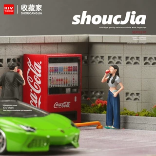 1/64潮流露脐装人字拖女孩人物模型仿真小人微观人偶造景道具摆件