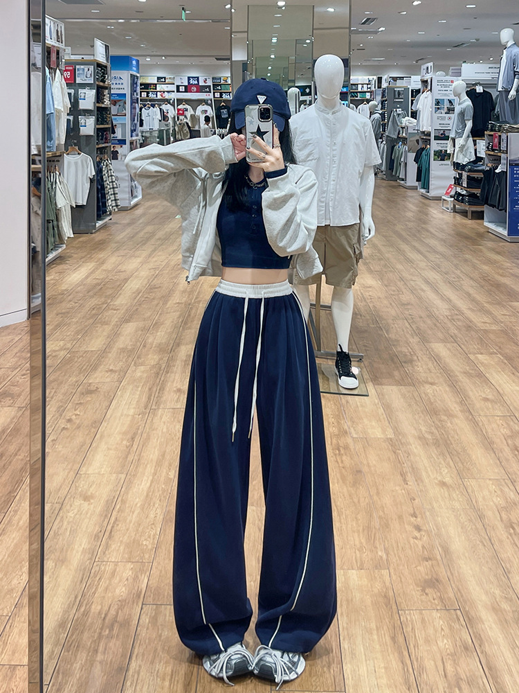 Retro sports autumn trousers